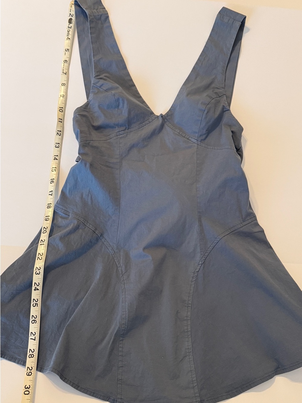 Free People Summer Boho Mini dress Open Back Crisscross adjustable Slate Blue S - Picture 11 of 15